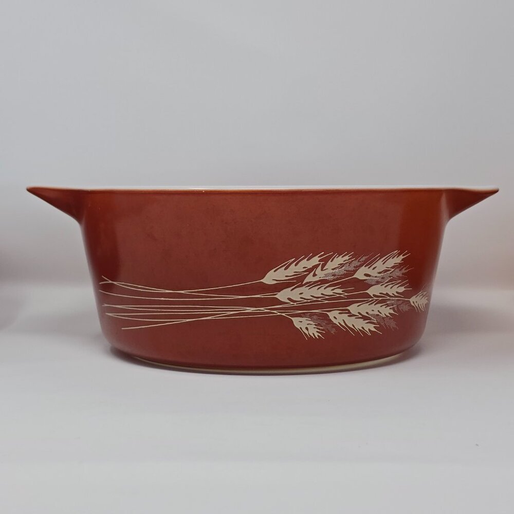 Vintage Pyrex Autumn Harvest Wheat Casserole Set 473-B 474-B 475-B - Picture 3 of 14